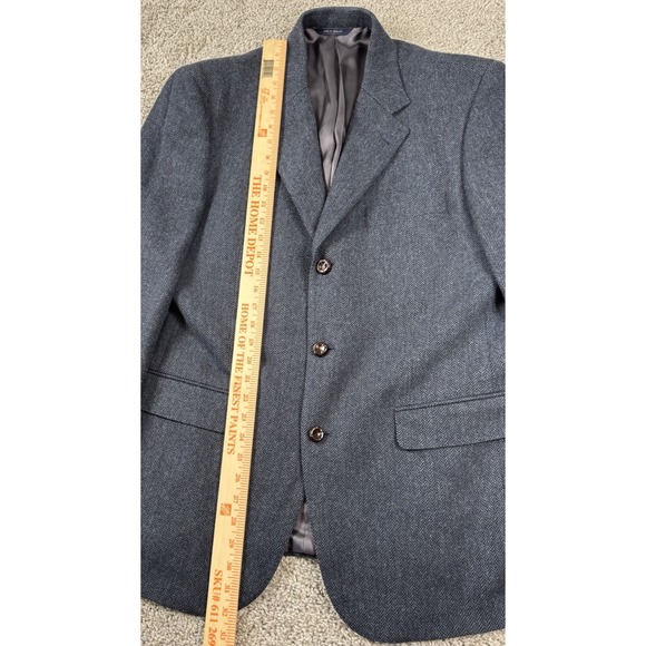Brooks Brothers 1818 Madison Blazer Herringbone Lambswool Leather Button 42 - Picture 9 of 12